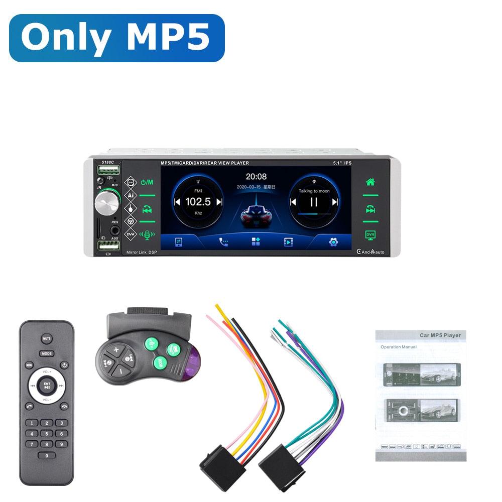 ESSGOO 1 Carplay Autoradio Bluetooth RDS MP5 Player 5.1 inch Car Radio Stereo IPS Touch Screen Mirror link Support DVR