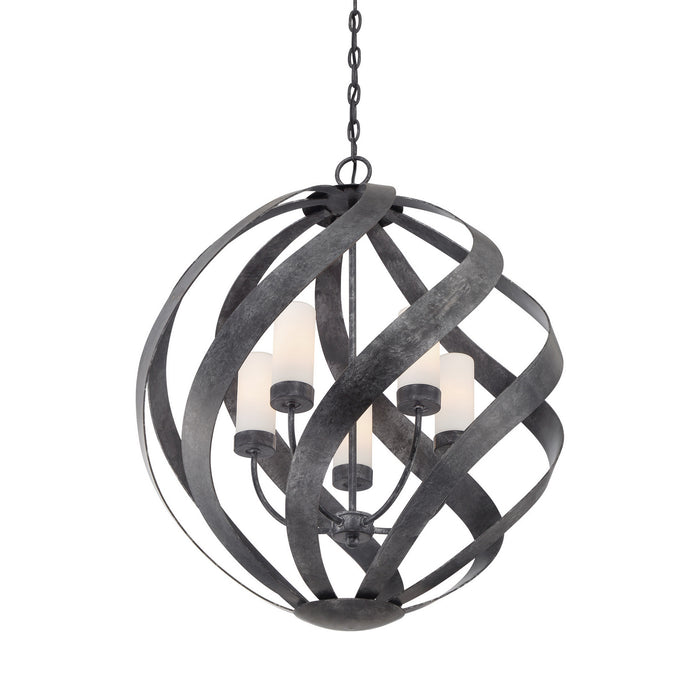 Five Light Pendant from the Blacksmith collection in Old Black Finish finish