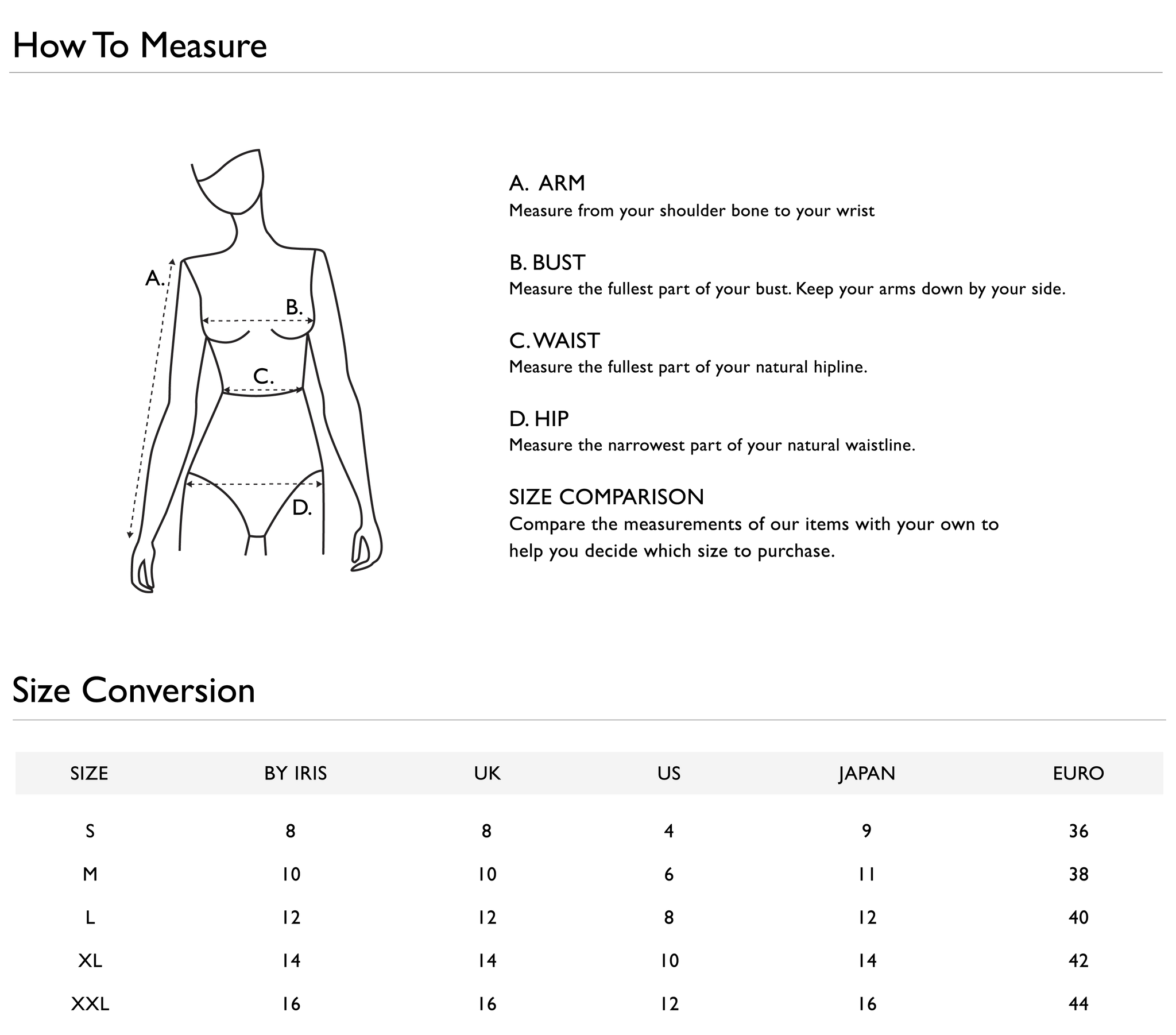 Size Guide, Women's Clothing, White & Co.