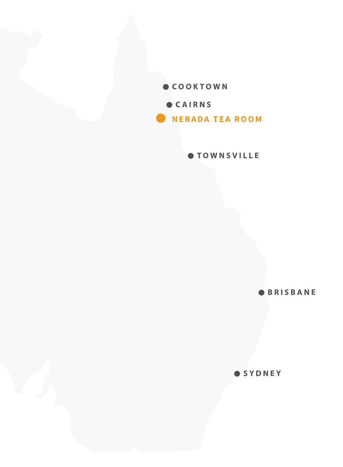 Map showing location of Nerada Tea Room