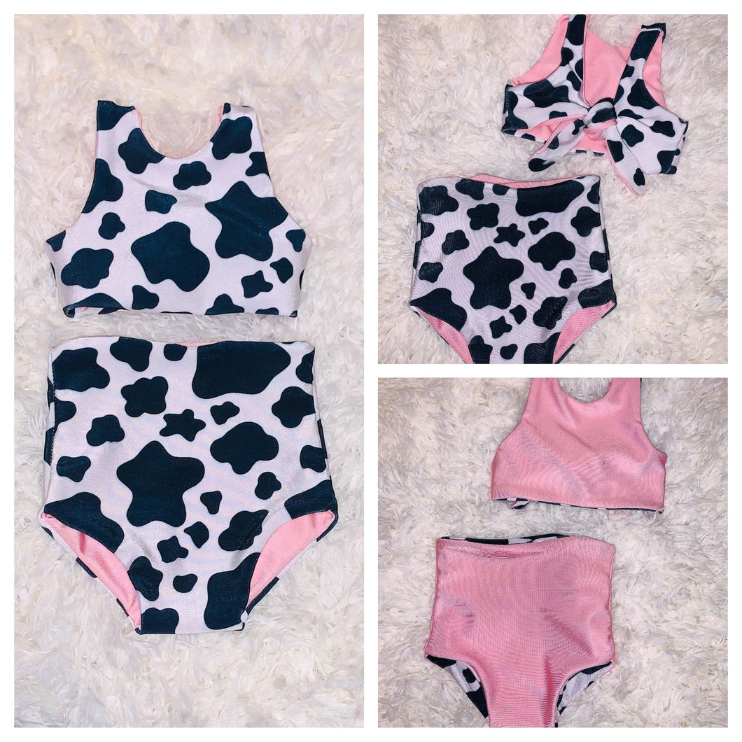 cow print bathing suit