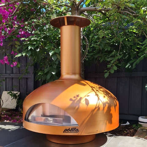 polito giotto in copper color wood fire oven