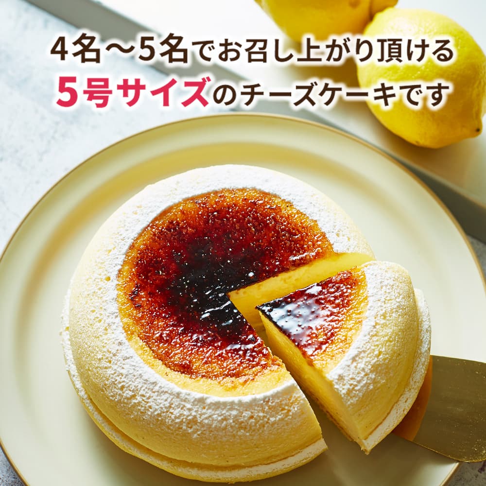 4名～5名でお召し上がり頂ける5号サイズのチーズケーキです