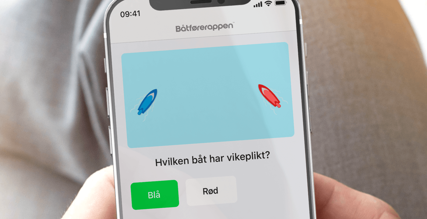 Oppgave fra båtførerprøven i Båtførerappen