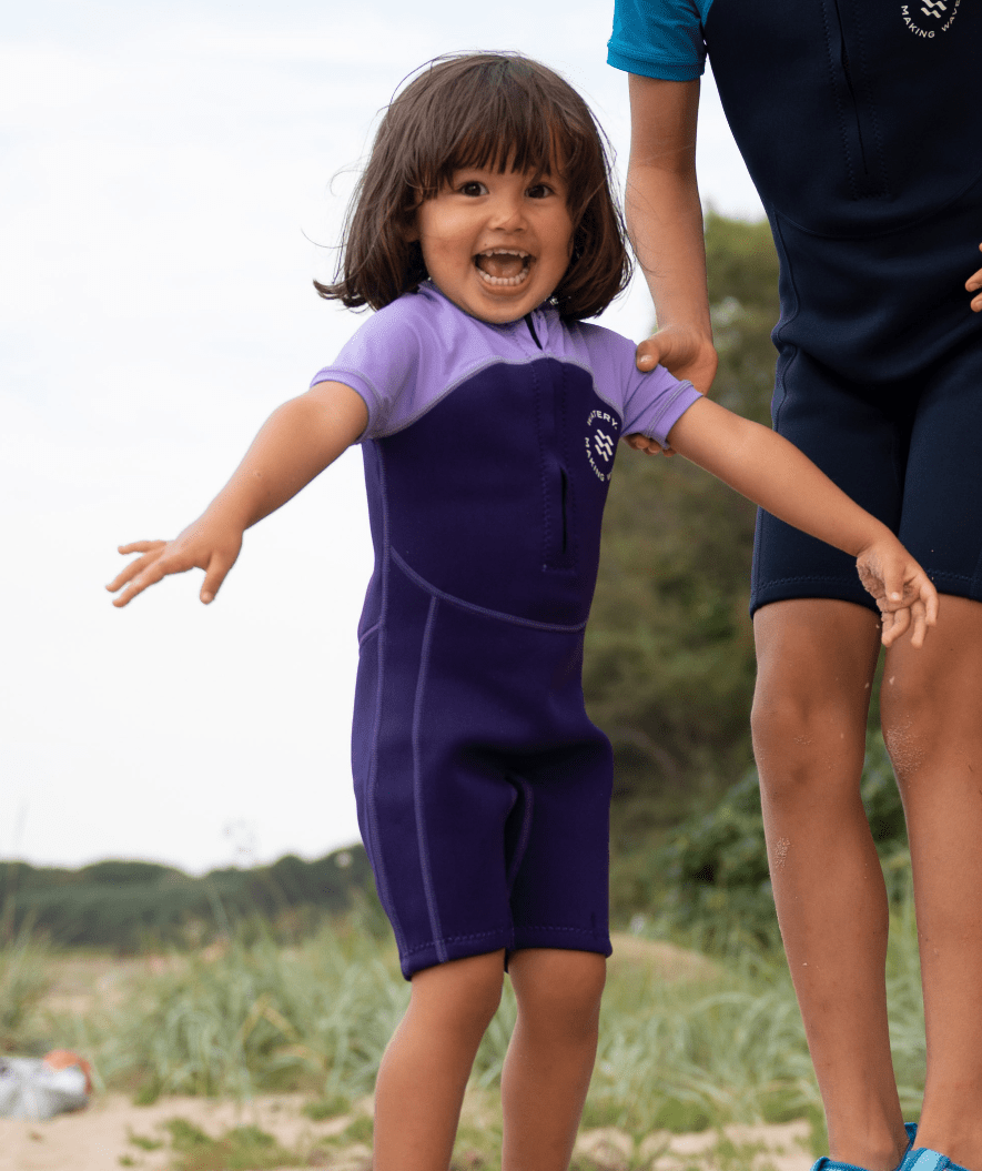 Watery UV Neoprenanzüge für Kinder - Calypso Shorty - Grün/Schwarz –