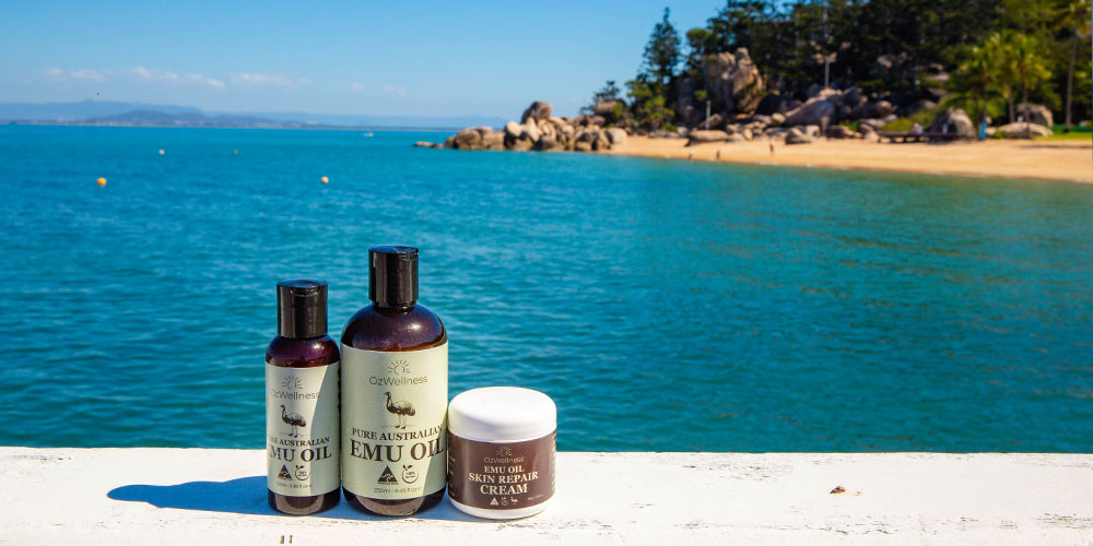 OzWellness products on beach at Magnetic Island, Queensland