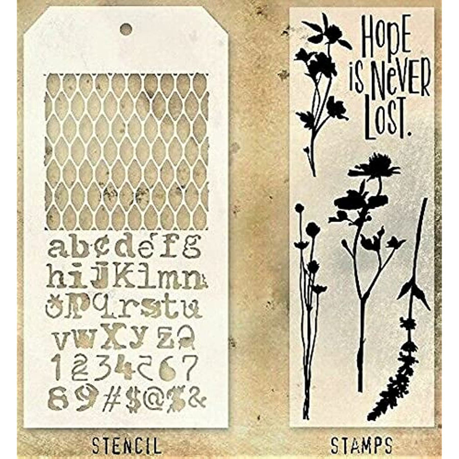 Tim Holtz Clear Stamps and Stencil HIPSTER BUNNY THMM164