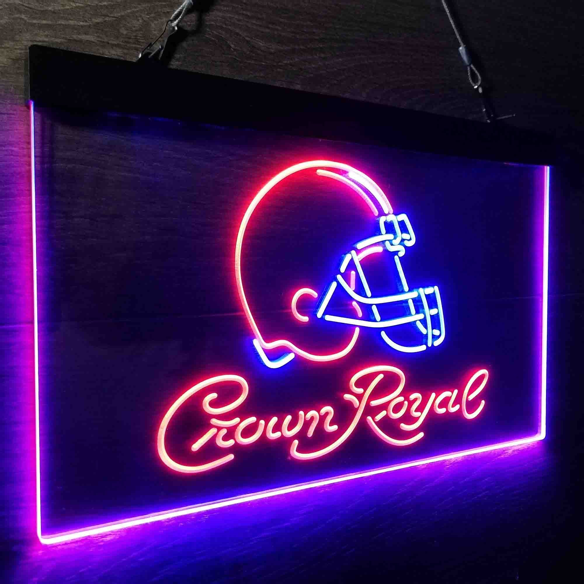 Cleveland Browns Crown Royal Bar NeonLike LED Sign Home Bar Gift