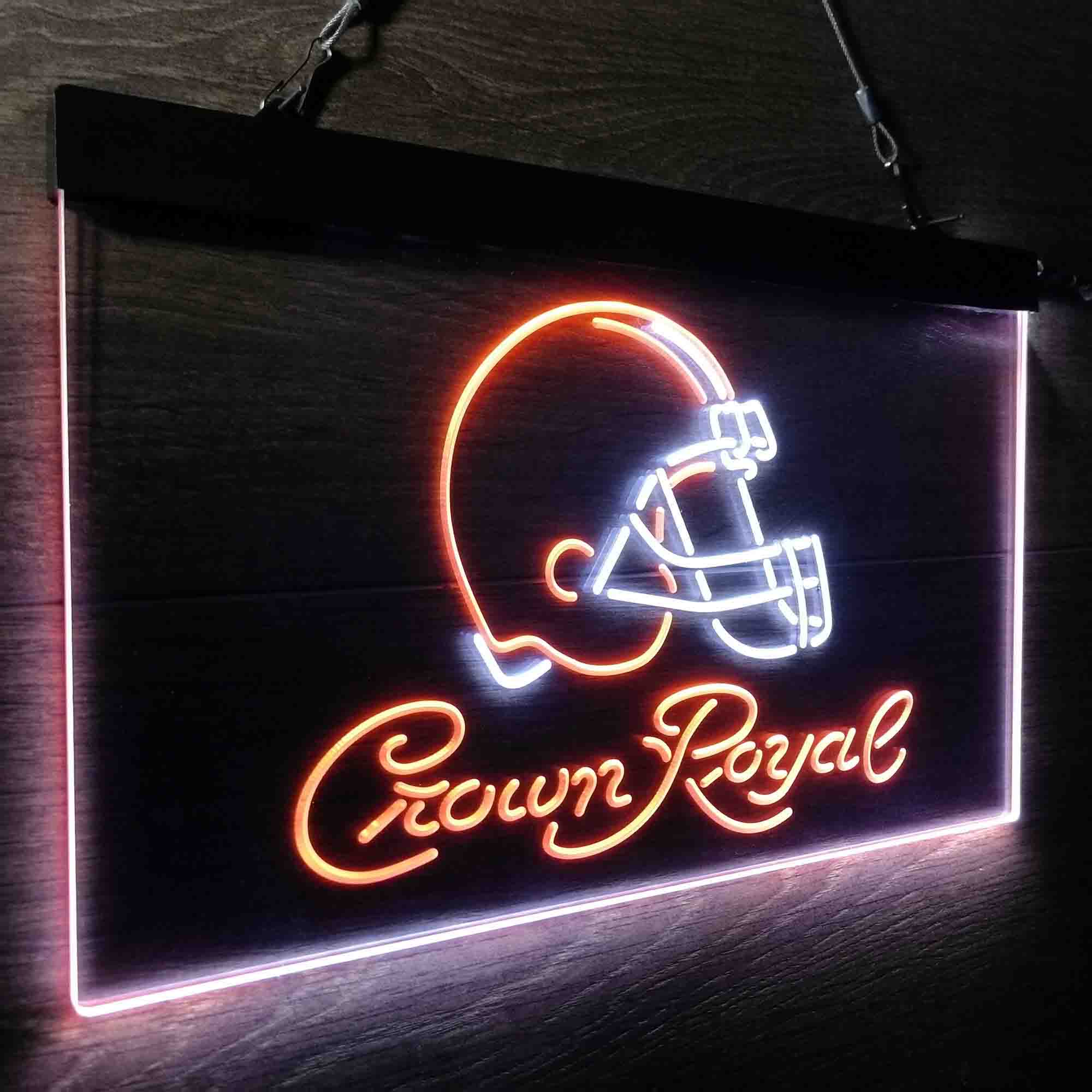 Cleveland Browns Crown Royal Bar NeonLike LED Sign Home Bar Gift