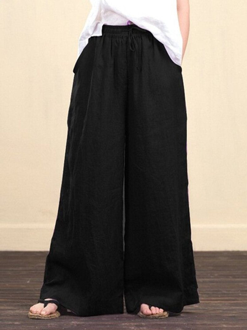 Cotton Linen Loose Wide Pants Gaucho Pants – seamiss