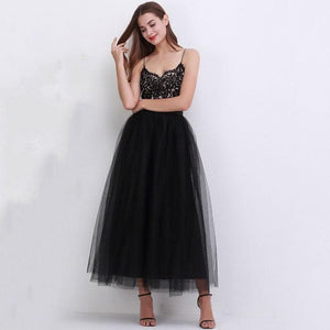 black tulle skirt floor length