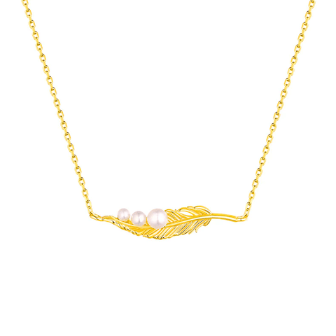 Gold Feather Necklace