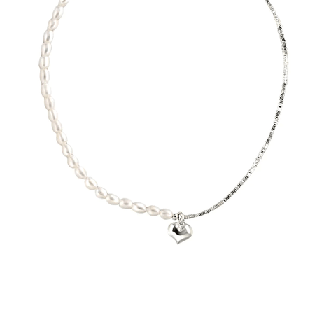 The Half Pearl Half Chain Necklace