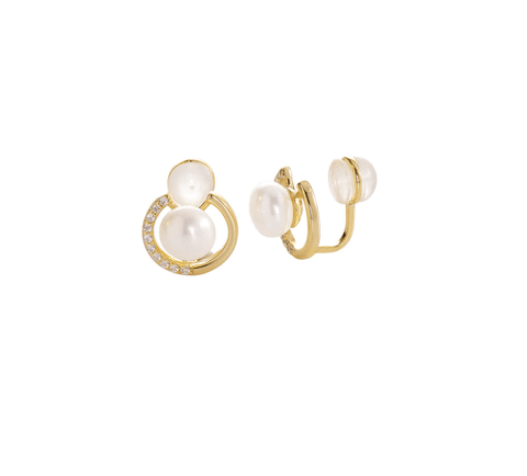 Pearl with Silicone Clip on Earrings