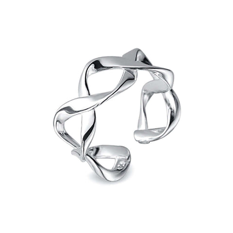 925 Sterling Silver Geometric Hollow Plain Ring
