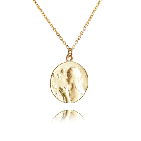 S925 Prayer of the Virgin Mary Gold Virgencita Necklace