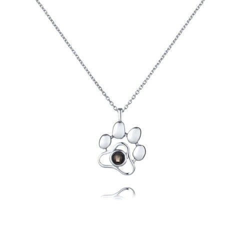 Dog Paw Print Necklace with Picture Inside