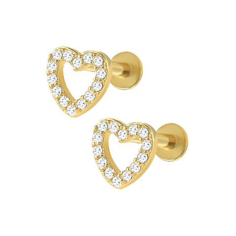 Fashion Heart Shaped Flat Back Earrings