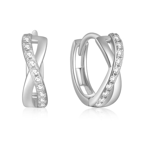 Diamond Huggie Hoop Earrings