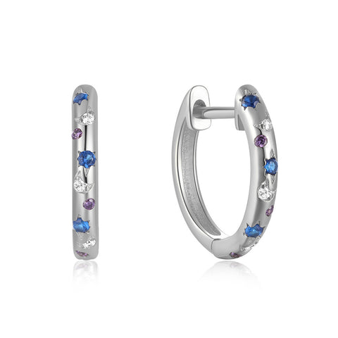 Y2K Colorful CZ Diamond Huggie Hoop Earrings