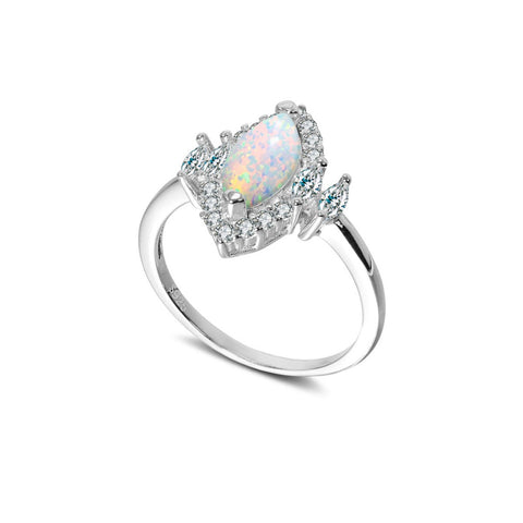 S925 Silver with Marquise Opal Stone Ring