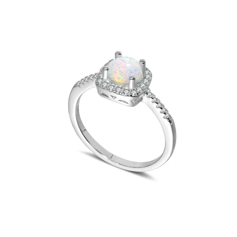 Temperament Zircon Light Luxury Square Opal Ring