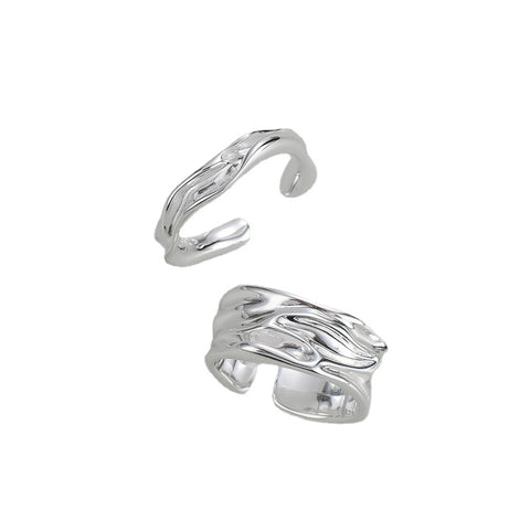 Streamline Irregular Stream Texture Plain Ring