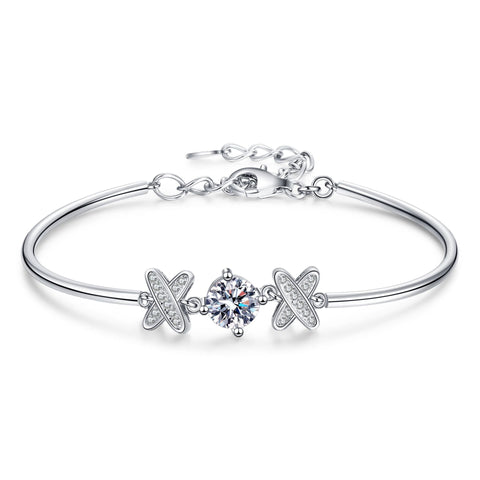 Silver Bracelet Women's Love Moissanite Bracelet