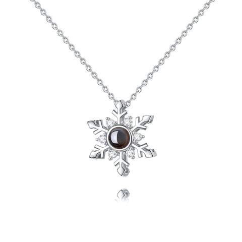 Snowflake Fashion Collarbone Chain Necklace With Picture Inside