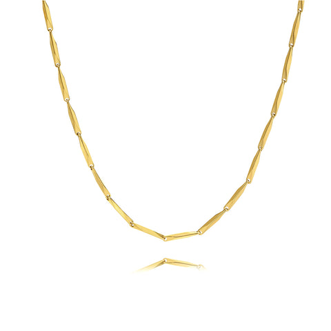 Women's Simple Seed Shape Basic Chain Gold Necklace 18K Gold Plated