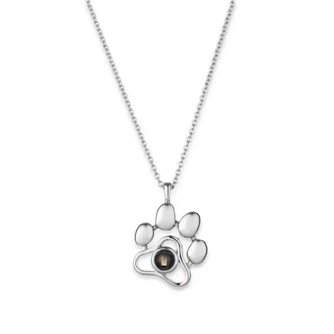 Dog Paw Print Necklace with Picture Inside