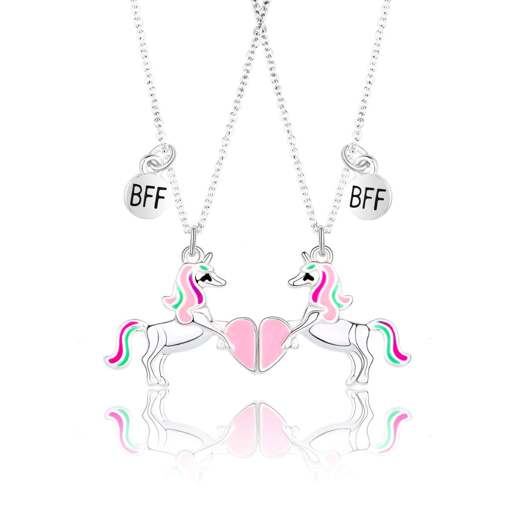 Animal Jewelry Pink Blue Shark Dolphin Best Friend Necklace Link Chain BFF  Pendant Girls Boys Kids Friendship Cute Nice Gift