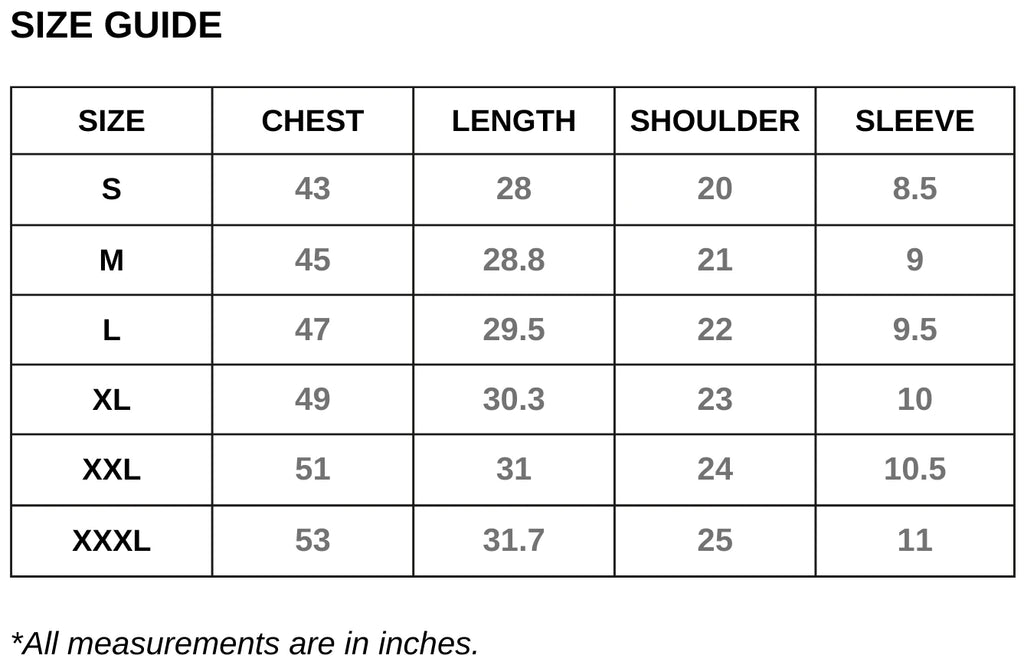 sky high club apparel | cannibal mush relaxed fit t shirt size chart