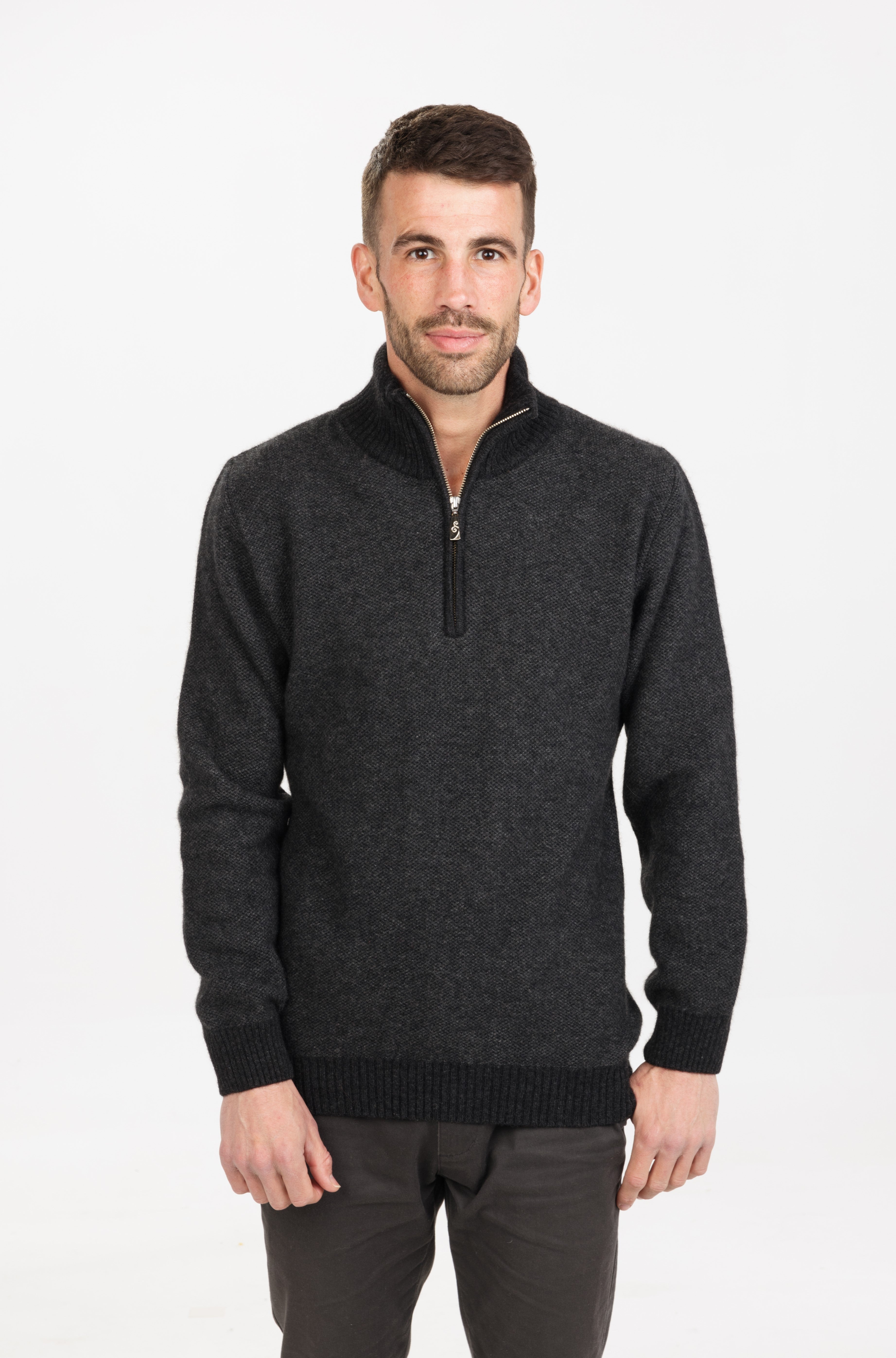 Possum Merino Textured Half Zip Sweater - Native World | Possum Boutique