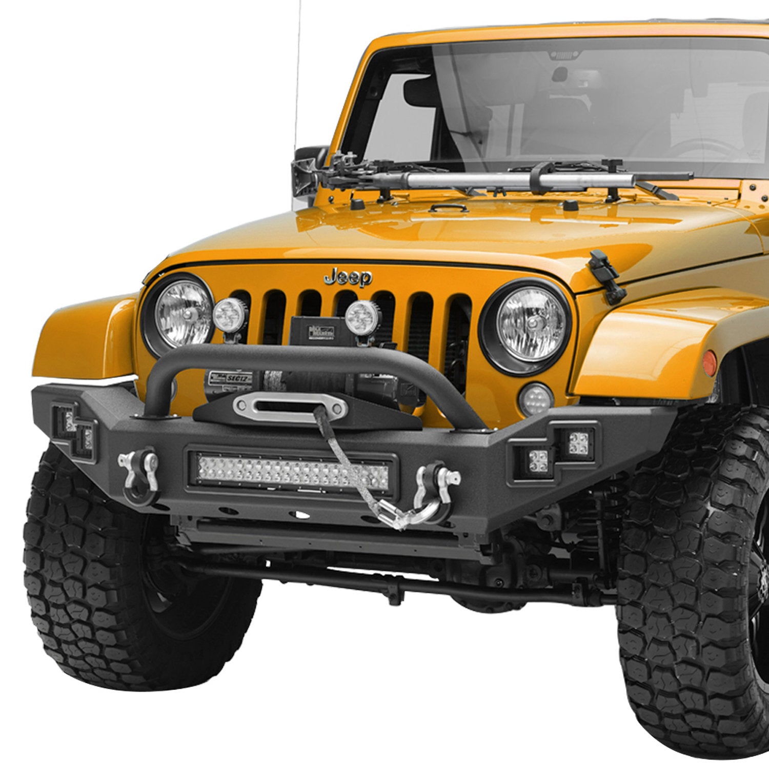 07-18 Jeep Wrangler JK Full-Width LED Light Style Front Bumper (51-701 |  Paramount Automotive