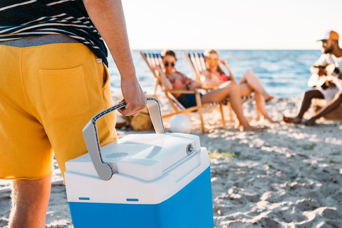 lifestyle image of beach cooler