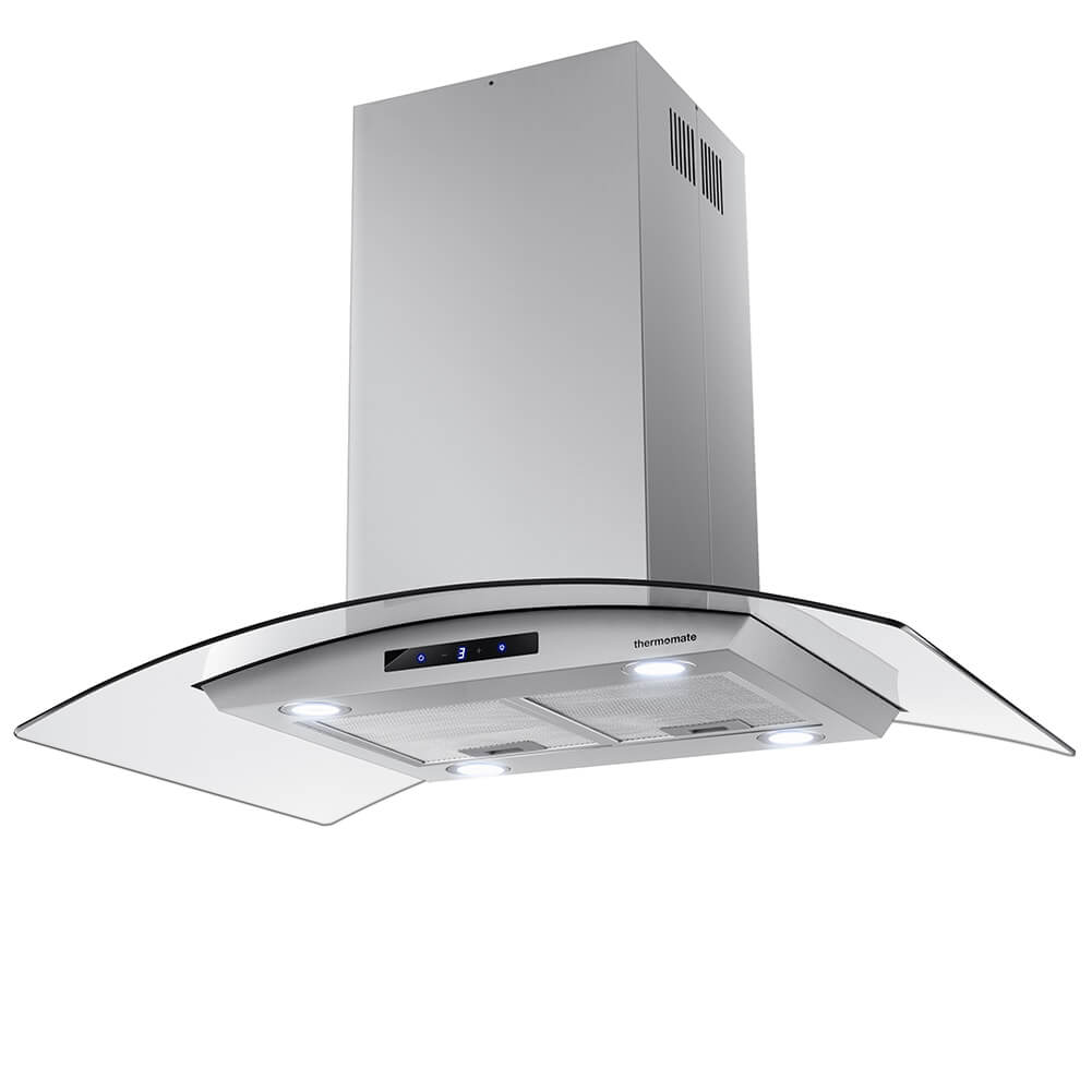 30 Inch Island Range Hood 350 CFM Touch Control Silver