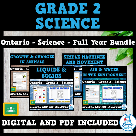 NEW 2022 Curriculum Ontario Grade 2 Science Bundle FULL YEAR BUNDLE   Grade2ScienceFullYearBundleThumbOnatriodigitalandpdf 580x 