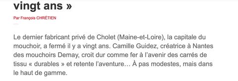 Mouchoir en coton biologique, mouchoir en tissu, fabriqué à Cholet, made in France.