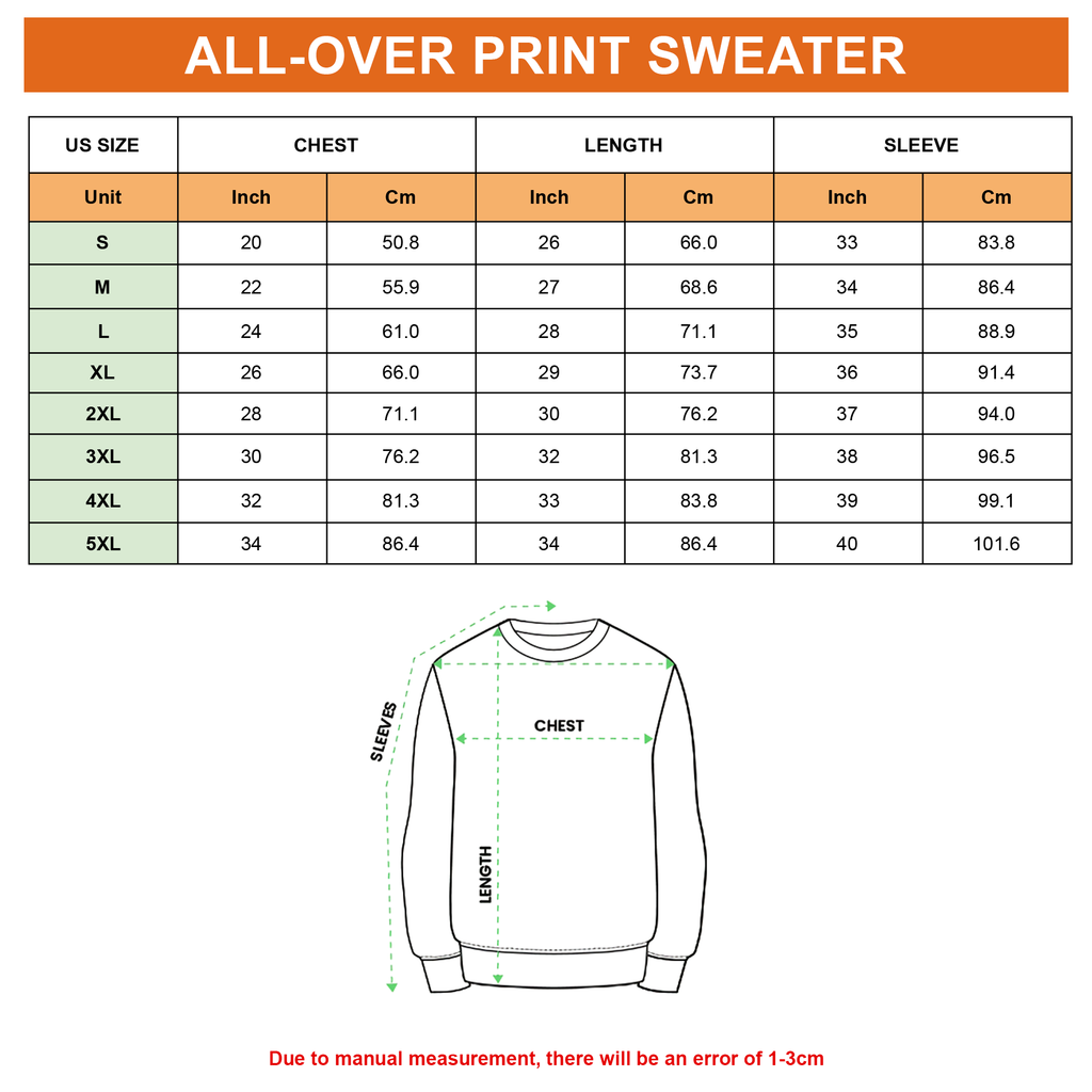 Sweater size chart - Amzanimalsgift