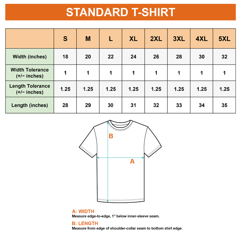 T-Shirt Size Chart - Amzanimalsgift