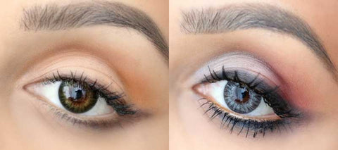 Grey Contacts Pair Eye Makeup Suggested
