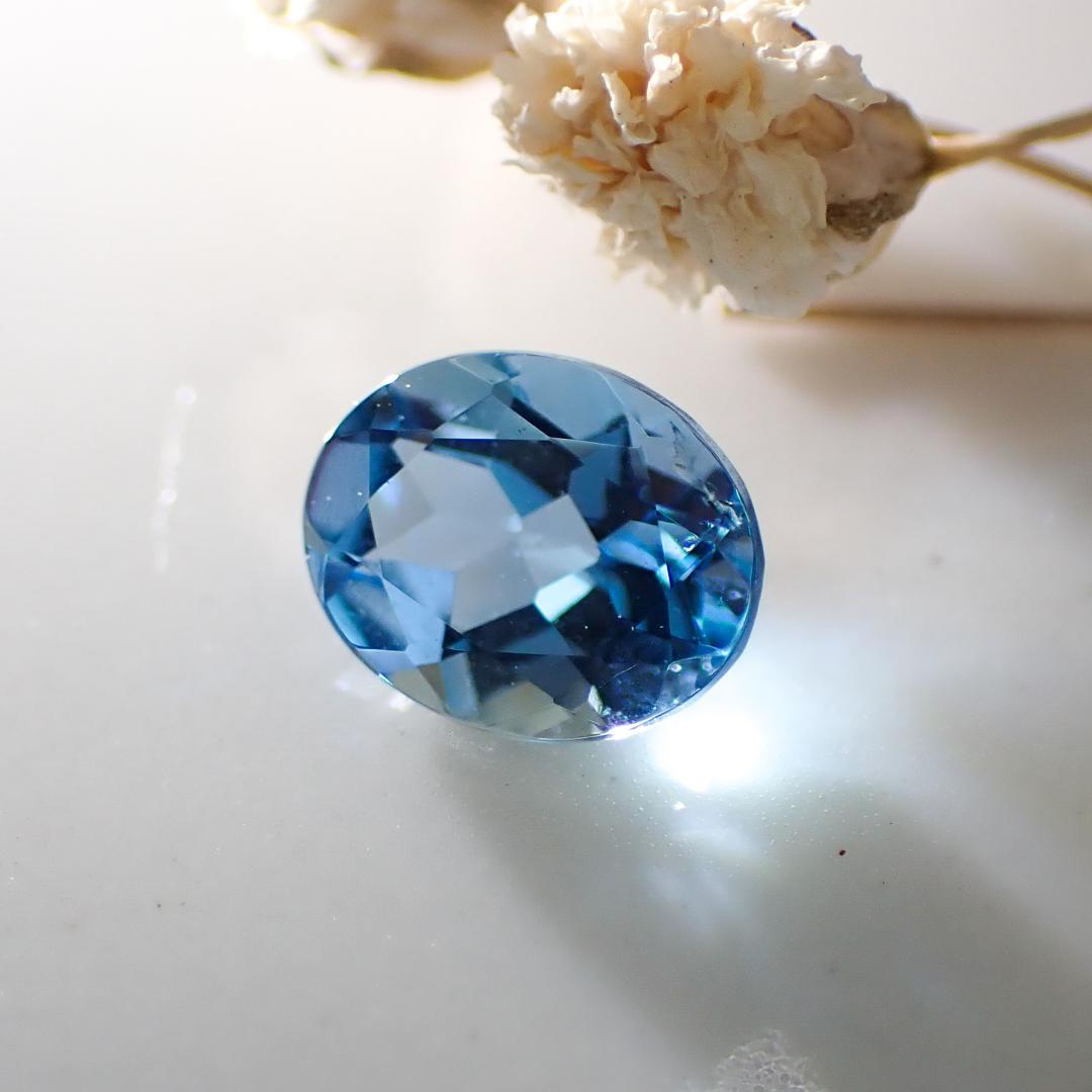 天然サンタマリアアクアマリン 0.301ct【ブラジル】☆鮮やかブルー☆ソ