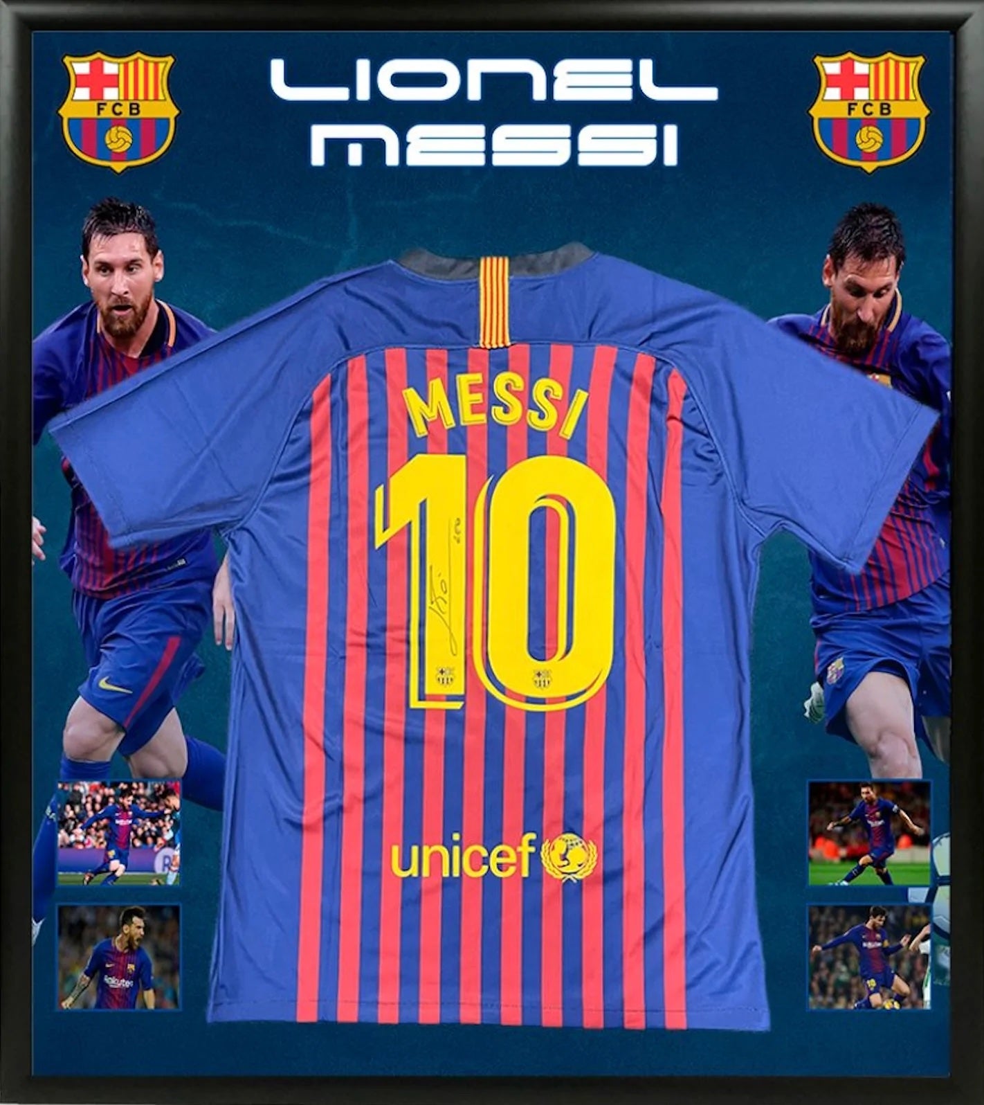 バルセロナ 直筆 マルチ サイン ユニフォーム メッシ 証明書付 messi