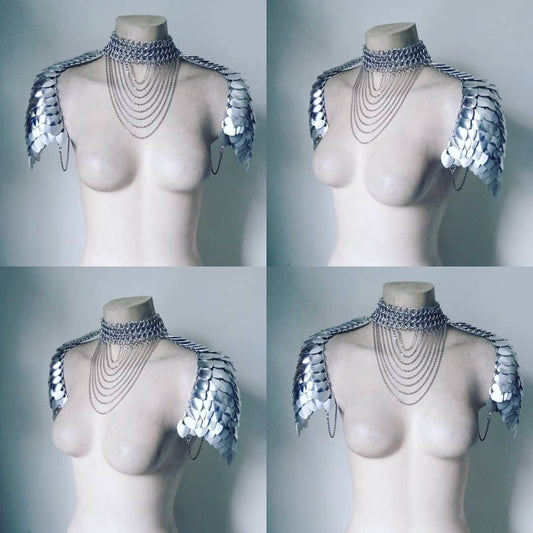 Viking Princess Scalemail Dragon Queen Chainmail Bikini Top Harness ONE OF  A KIND Armour Metal Burning Man Cosplay 