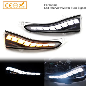 RGB LED Mirror Sequential Turn Signal Puddle Light For Infiniti Q30 Q50 Q50S Q50L Q60 Q70 Q70S QX30 QX50 QX60 (2pcs) - S-Motorsports LLC.