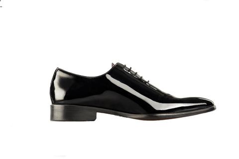 Black Patent Leather Oxford Shoes for Men's