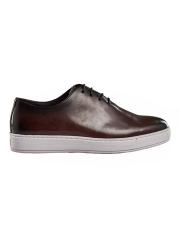 Men's Brown Wholecut Leather Trainers