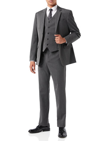 Men wearing grey charcoal 3 piece suit for job