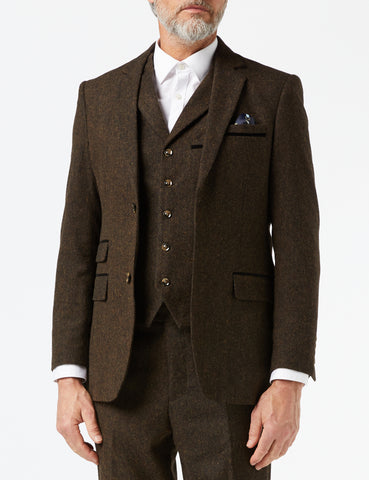 Vintage brown tweed mens 3 piece suit